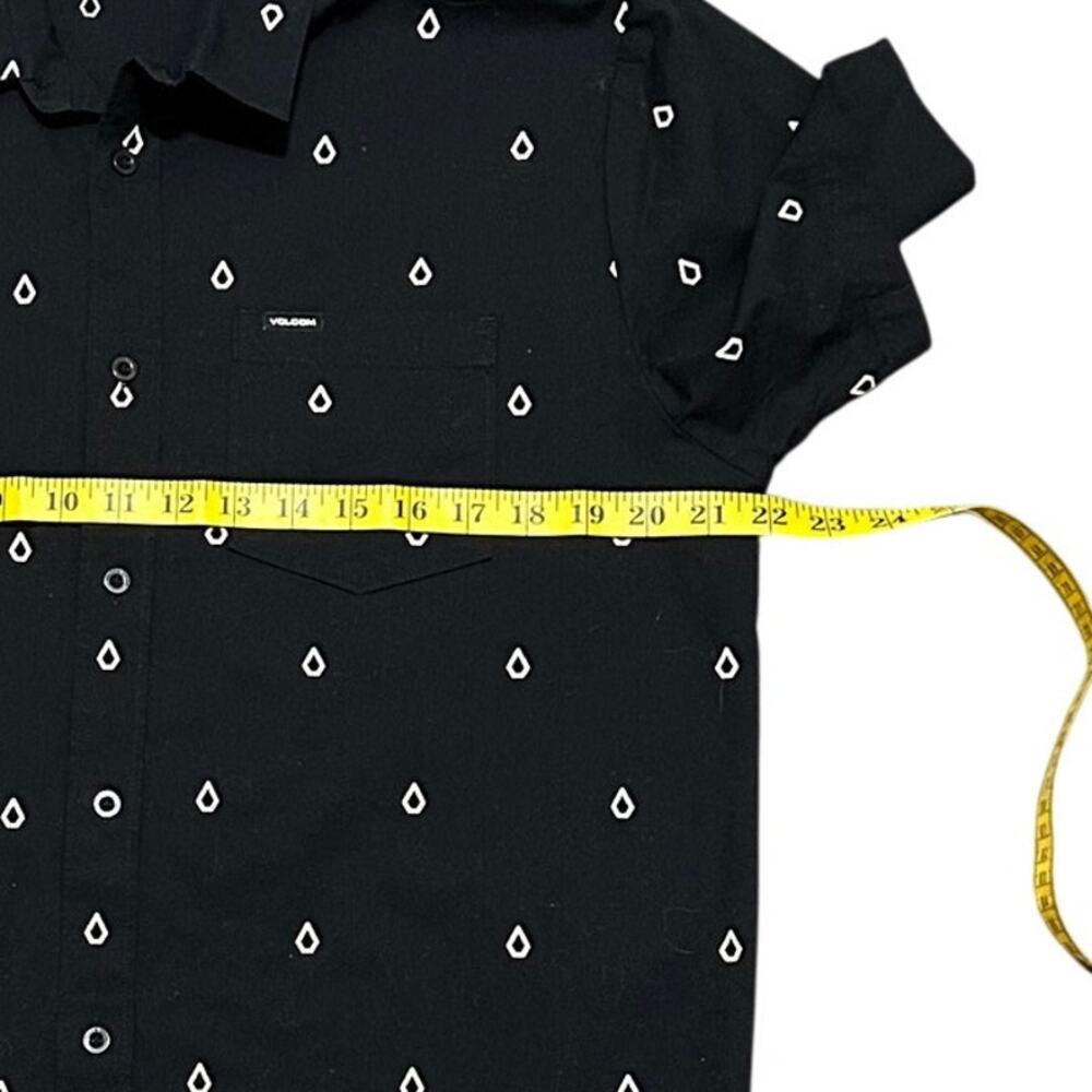 Volcom Men's Patterson Short Sleeve Button Up Shirt Black Geometric Stone L - Picture 8 of 9